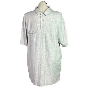 LinkSoul Polo Golf Shirt Mens XXL Gray 3 Button Short Sleeve Heathered Cotton